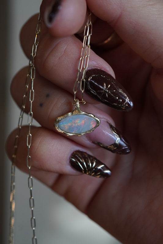 Rainbow in the Clouds Necklace - One of a Kind