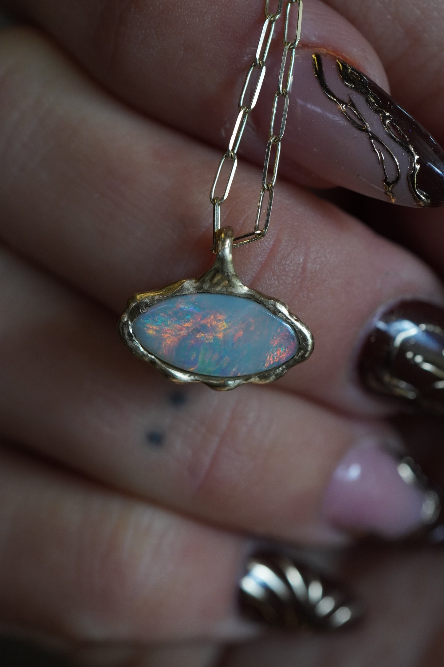 Rainbow in the Clouds Necklace - One of a Kind