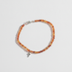 Carry the Cross Bracelet - No. 5 Yellow Sapphire, Red Silk, Sterling Silver 7 Inches